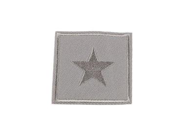 Aufbügler Viereckig mit Stern grau 5,5 x 5,5 cm